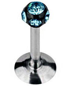 Diamond Ball Labret - Svart/Lys Blå