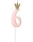 Velg Blant Tallene 0-9 - Rosa Kakelys med Gullkrone 9,5 cm