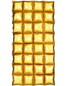 Gullfarget Waffle Folie Ballong for Backdrop/Bakgrunn 55 cm x 110 cm