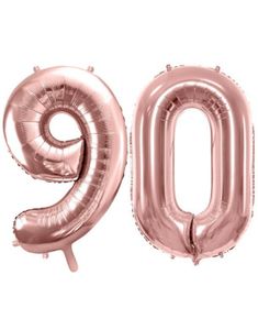 90 år ballonger - 86 cm rosegull