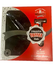 Walkers Toffee Liquorice Slab Toffee - Gavepakke med Lakris og Metallhammer 400 gram