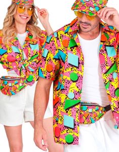 80's Funky Rosa Unisex Kostymeskjorte til Voksen