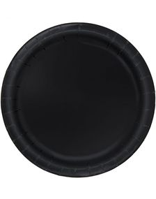 16 stk Svarte Papptallerkener 22 cm