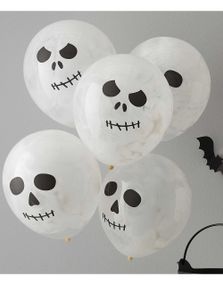 5 stk DIY Marmorerte Hodeskalleballonger
