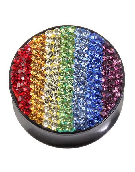 Diamond Rainbow - Svart Piercing Plugg