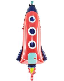 Rødt Romskip Folieballong 44x115 cm