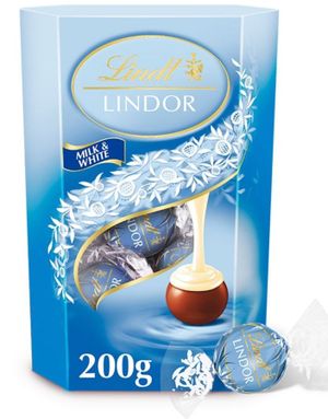 Lindt Lindor Milk & White - Trøffelsjokolade med Fyll 200 gram