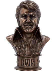 Lisensiert Bronsefarget Elvis Presley Byste 33 cm