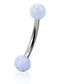 Round White - 1.2 x 8 mm Øyenbrynspiercing