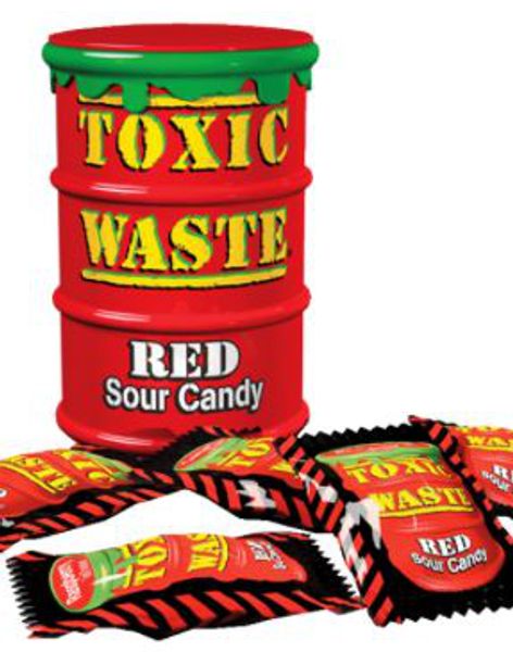 Toxic Waste Supersur Red Sukkertøy