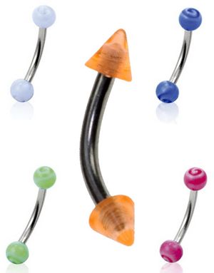 5 stk Øyenbrynspiercinger i Akryl - 1.2 x8 mm - Pakketilbud