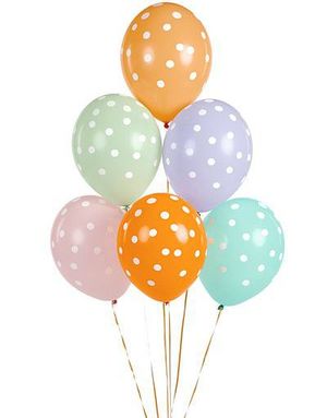 6 stk 30 cm Ballonger - Prikkete Fargerik Ballongbukett
