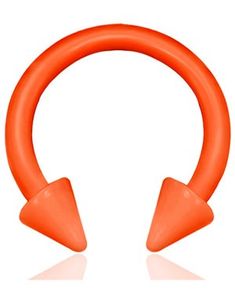 Rund Orange Øyenbrynspiercing med Spike Kuler - 1.2 x 8 mm