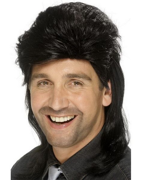 Jason/Mullet Parykk - 80-tallet - Svart