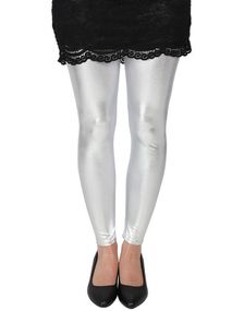 Metallisk Leggings - Sølvfarget