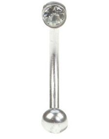 Øyenbrynspiercing med Sotet Sten - 1.2 x 8 mm