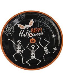 8 stk. Papptallerkener Trick or Treat - Happy Halloween - 23 cm
