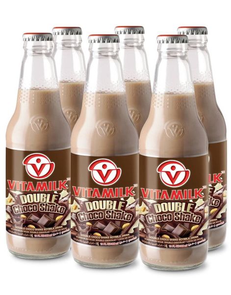 24 stk Vitamilk Soy Milk Double Chocolate - Soyamelk med Sjokoladesmak - Hel Eske 24x300 ml (Thailand)