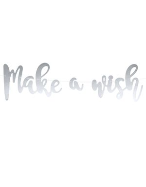 Sølvfarget DIY Make a Wish Banner 60 cm - Magisk Enhjørning