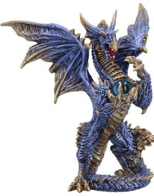 Sapphire Orb Guard - Blå Dragefigur 21,2 cm