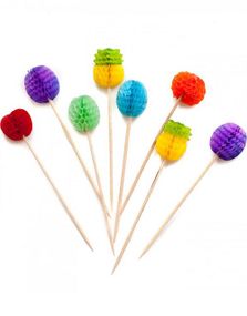 50 Stk Cocktailpinner med Forskjellige Fruktformet Honeycombs 10 cm