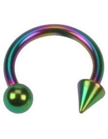 Rund med Ball & Spike - 1.2 x 8 mm Flerfarget Øyenbrynspiercing