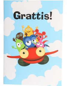 Babblarna Grattis - Dobbelt Bursdagskort med Konvolutt (Svensk Tekst)