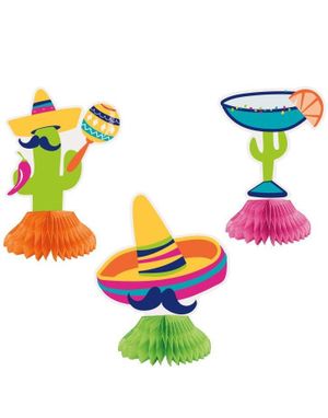 Honeycomb Figurer med Meksikansk Tema 15,2 cm - Boho Fiesta
