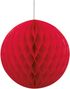 Rød Honeycomb Ball VELG STØRRELSE 10-40 cm