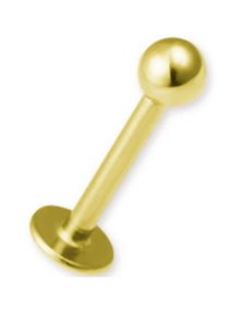 Gullfarget Labret med Rund Kule