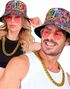 80-talls Party Kit – Bucket-hatt, Gullkjede og Rosa Solbriller
