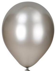 100 stk 23 cm MEGAPACK - Sølvfargede Metallic Ballonger