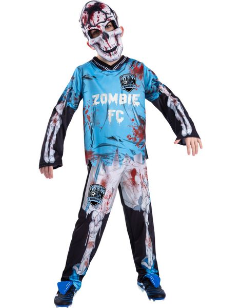 Zombie FC - Blått Zombie Fotballkostyme til Barn