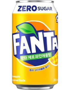 Fanta Pinapple Zero - Sukkerfri Brus 350 ml (Korea)