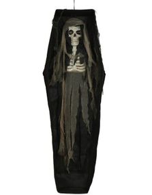 Skjelett i Hengende Kiste med Lys - 160 cm