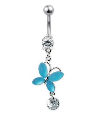 Shining Butterfly Navlepiercing - Turkis