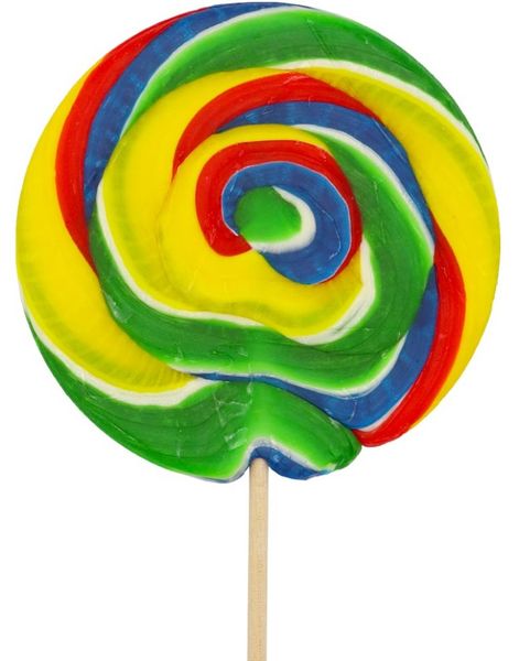 Candy Realms Large Round Lollipop - Stor Rund Regnbuefarget Kjærlighet 125 gram
