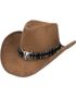 Brun Cowboyhatt med Snor og Emblem