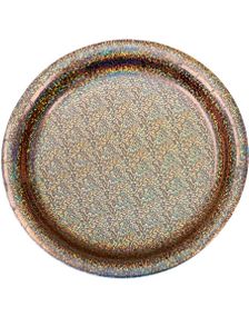 8 stk Holografisk Gullfargede Papptallerkener 23 cm