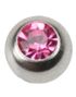 Blank Stålkule Med Rosa Sten
