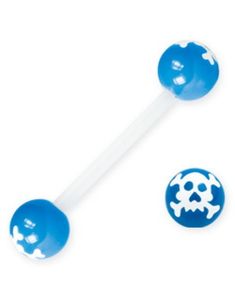 Crazy Skull Blue - Tungepiercing