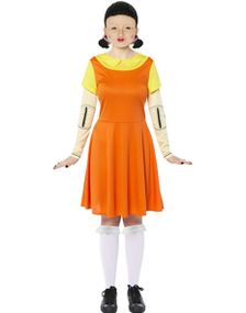 Deluxe Squid Game Doll Kostyme til Dame med Strømper og Maske
