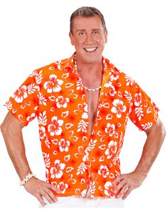 Orange Hawaii Kostymeskjorte