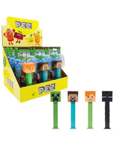12 stk Minecraft Pez-Holdere med 2 stk Pez Pakker - Hel Eske 