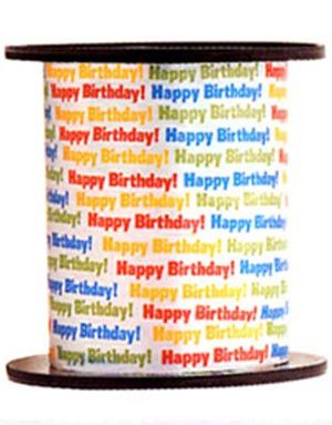 Happy Birthday Ballongbånd / Gavebånd 68 Meter
