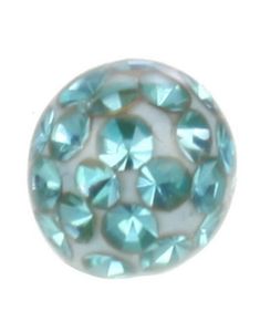 Shiny Stones Lys Blå - 4 mm Akrylkule til 1,2 mm stang