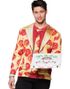 Fotorealistisk T-skjorte med Pizza Trykk og Lang Arm