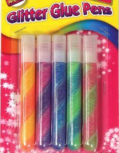 5 stk Tuber med Fargerikt Glitterlim
