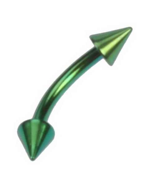 Banan Grønn med Spikes - 1,2 x 8 mm Øyenbrynspiercing