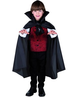 Svart Vampyr/Djevelkappe til Barn - 75 cm